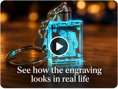 Personalized Light-Up Rectangle Photo Keychain